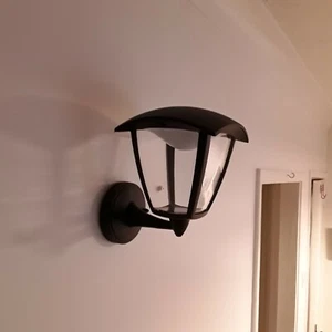2 garden LED metal Coach Lanterns 240v - Picture 1 of 6