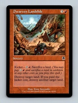 Magic The Gathering MTG Dwarven Landslide 60/143 Apocalypse Card 2001 - Image 1 of 2
