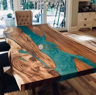 Conferance Acacia Wood Epoxy Resin Table Resin Dine Table Handmade Outdoor Decor - Image 1 of 4