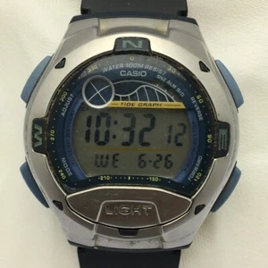 Casio Quartz W-753 Tide Graph World Time 2926 Vintage Watch SAH4BAS2 - Picture 1 of 7