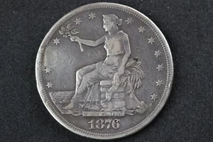 1876 Trade Dollar Hole tappato *DoubleJCoins* - Foto 1 di 5