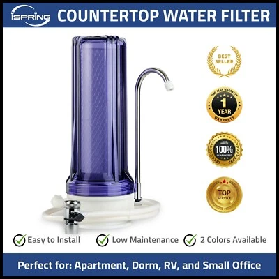 iSpring Countertop Water Filter System Housing with Carbon Block Filter,NSF/ANSI - Image 1 of 4