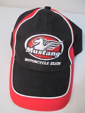 Mustang Motorcycle Seats Adjustable Strap Embroidered Black Red Hat Cap