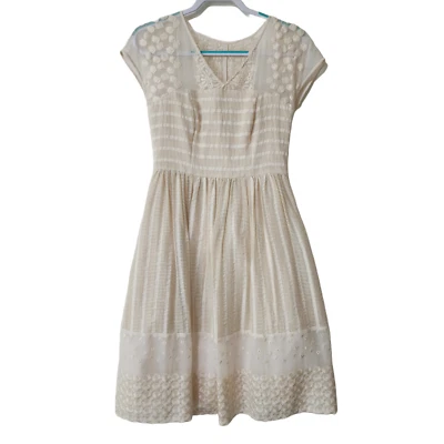 Vestido Anthropologie by Moulinette Soeurs para mujer poema encaje enagua marfil talla 8 Foto 1 de 4