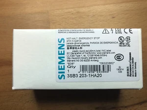 1 x Siemens 3SB3 203-1HA20 Not-Halt Stoppschalter/Drehschalter Neu - Bild 1 von 1