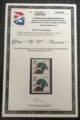 US Stamps - SC# 2485C  - Imperforate Pair - MNH - PSE Certificate - SCV = $2,500 - Image 1 of 3