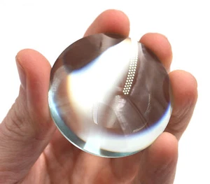 Round Double Convex High Optical Purity Glass Lens - 2" (50mm) Diameter - 50mm - Picture 1 of 3