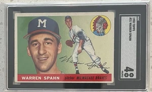 Tarjeta Topps Warren Spahn 1955 SGC 4 - Imagen 1 de 2