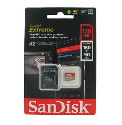 SanDisk Extreme 128GB microSDXC Memory Card A2 UHS-I U3 V30 160MB/s +adapter - Image 1 of 4