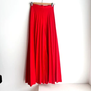 Vintage 70er Jahre Palazzohose Plissee super weites Bein knallrot XS/S - Bild 1 von 6