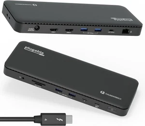 Plugable TB4 Hub-100W Laptop Charging, 3x Thunderbolt4 Ports, 8K Displays-Refurb - Picture 1 of 6