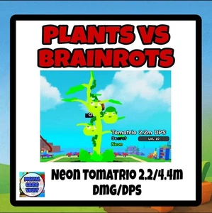 Piante Vs Brainrots - NEON TOMATRIO 2,2/4,4M DMG DPS LIVELLO 10 Consegna Rapida🌳 - Foto 1 di 1