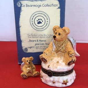 Boyds Bear Treasure Boxes - Clarence-The Angel Bear Scatola portagioie con cerniera 3,25" Nuovo - Foto 1 di 11