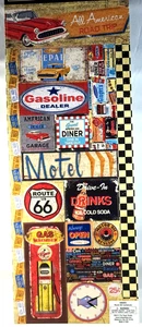 Route 66 Retro Gas station Garage Diner Road Trip Gasoline Cardstock Sticker - Picture 1 of 1