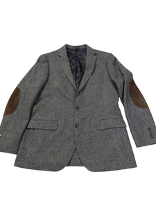 J. Crew Ludlow Blazer Men's 40R Short Gray Wool Moon British Cloth Elbow Patches - Picture 1 of 15