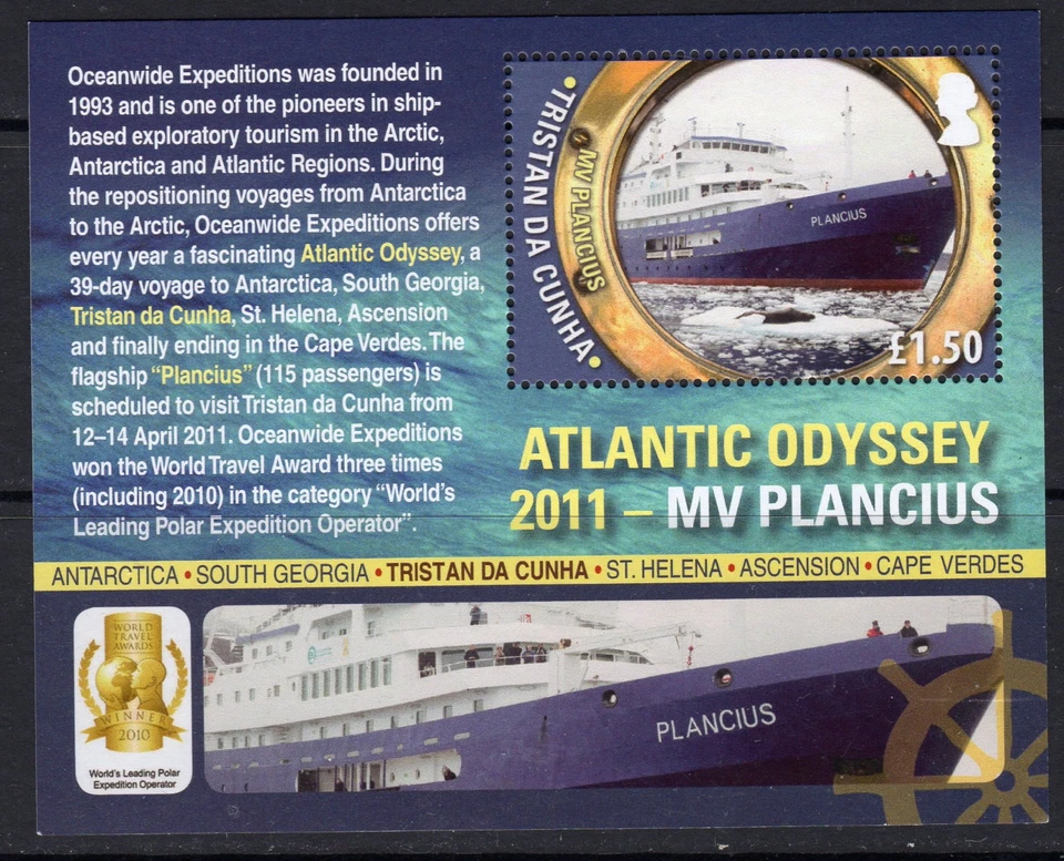 Tristan da Cunha 2011 Atlantic Odyssey MS, MNH, SG 1021 Foto 1 de 1