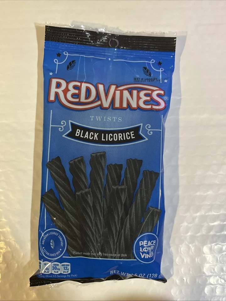 2X Red Vines BLACK ALCAÇUZ TWISTS 4,5 oz. Doces de alcaçuz - Imagem 1 de 1