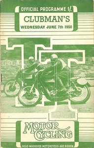 1950 ~ ISLE of MAN Clubman's TOURIST TROPHY Motorcycle Road Race ~ TT PROGRAMME - Picture 1 of 3