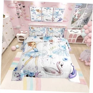 Ballet Dance Girl Comforter Set for Boys Girls,Dreamy Swan Full Ballet 03 - Picture 1 of 8
