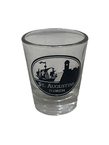 St. Augustine Florida Souvenir Schnapsglas klar Sammlerstück Reise Piratenschiff - Bild 1 von 3