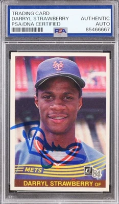 Donruss #68 RC PSA 1984 firmado por Darryl Strawberry auténtico automático Foto 1 de 2