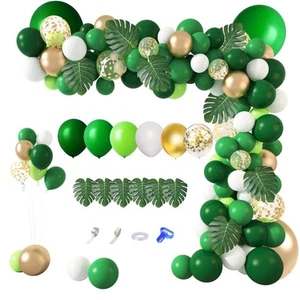 163Pcs Jungle Party Balloons Garland Arch Kit, Gold Green Balloons Dinosaur P... - Picture 1 of 6