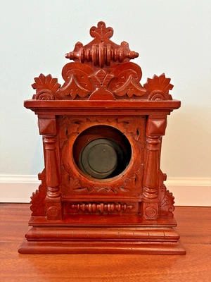ANTIQUE E. INGRAHAM OAK MANTLE CLOCK CASE - READ DESCRIPTION - SEE PHOTOS - Image 1 of 4