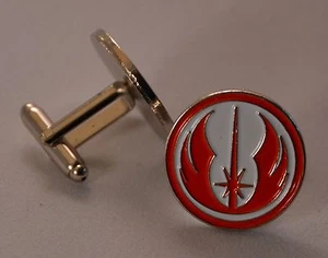 Star Wars Red and White Jedi Order Emblem Quality Enamel Cufflinks - Picture 1 of 1