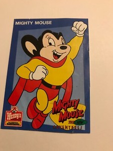 1989 Mighty Mouse Wendy's Kids Meal Toy - Paper Card Insert; no toy included