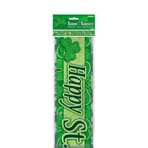 St. Patrick's Day Banner Hanging Decorations Green Shamrock Irish Party Decor - Picture 1 of 7
