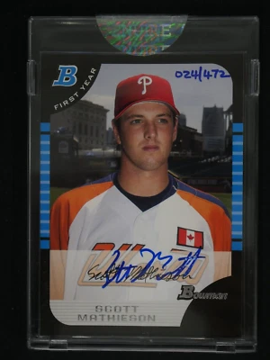 SCOTT MATHIESON 2006 BOWMAN ORIGINALS BUYBACK AUTO 024/472 PHILLIES ON-CARD AUTO - Image 1 of 2