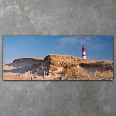 Leinwand Großbild Bild Wandbild Leuchtturm auf Amrum Deutschland 125x50 - Bild 1 von 4