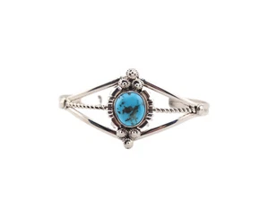Genuine Native American Cuff Bracelet, Kingman Turquoise Handmade Navajo Sz 6.25 - Picture 1 of 11