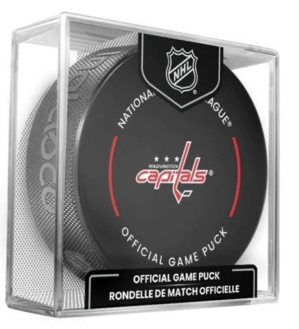 2022-23 WASHINGTON CAPITALS NHL OFFICIAL GAME PUCK  IN CUBED BOX NEW *IN STOCK* Cover