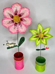 De Sela Papier Mache Blumentopf Vogel Raupe mexikanische Volkskunst Vintage 60er Jahre Neon - Bild 1 von 11