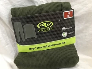 New Athletic Works Boys Youth Thermal Underwear Set Green Breathable 4-5, 8,18 - Picture 1 of 3