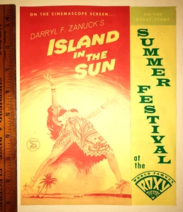 Program for Island in the Sun - Harry Belafonte -  Roxy Theatre New York - 1957 - Picture 1 of 3