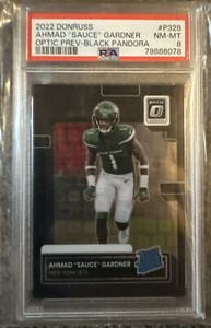 Ahmad Sauce Gardner 2022 Donruss Optic Preview Black Pandora Prizm 22/25 Jets