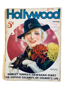 Vtg Hollywood Magazine December 1935 Virginia Bruce Greta Garbo Shirley Temple - Picture 1 of 5