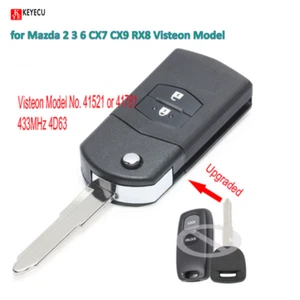 Mando a distancia abatible para coche 433 MHz para Mazda 2 3 6 CX7 CX9 RX8 Visteon modelo 41521 - Imagen 1 de 1