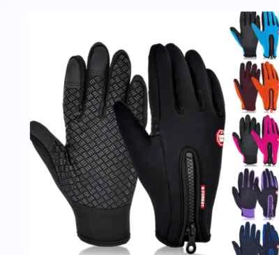 2 Pack Bike Cycling Gloves Touch Screen Warm Waterproof Unisex Full Finger - image 1 of 4