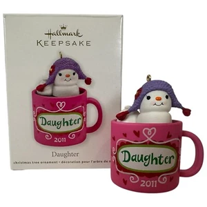 2011 Hallmark Daughter Ornament - Snowman Marshmallow Cup of Cocoa - QXG4039 - Picture 1 of 19