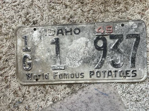 Idaho 1948 Potato license plate # 1G 1 937 Gem County Emmett - Picture 1 of 7