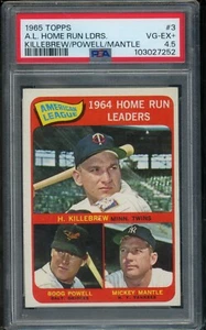 1965 Topps al home run leaders Mickey mantle powell killebrew. psa 4.5 - Picture 1 of 2
