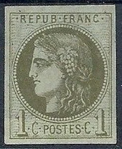1870-71 FRANCIA CERERE 1 CENT MH * - FR459 - Picture 1 of 1
