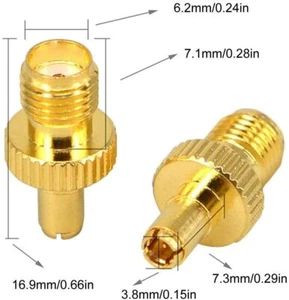 2x TS9 Male Plug To SMA Female RF Connector Adapter Gold Pack of 2 UK Seller  - Picture 1 of 4