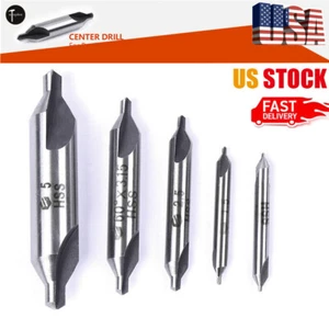 5Pcs HSS 60° Combined Countersink Center Drill Bits Set 1mm/1.5 /2.5 /3.15 /5mm - Picture 1 of 8