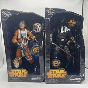 Disney Star Wars Talking Action Figure Darth Vader And Luke Sky Walker NEW! - Picture 1 of 10