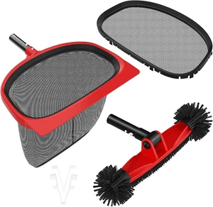 Swimming Pool Cleaning Kit - 15.5'' Replaceable Skimmer Net & Deep Fine Mesh Net - Picture 1 of 7