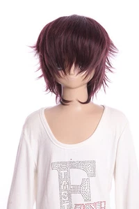 W-01-99j marrón 35cm cosplay corto peluca peluca peluca peinado anime manga carnaval - Imagen 1 de 4